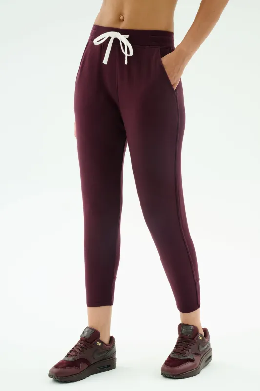 Reena Fleece 7/8 Sweatpant - Dark Cherry sold by Splits59