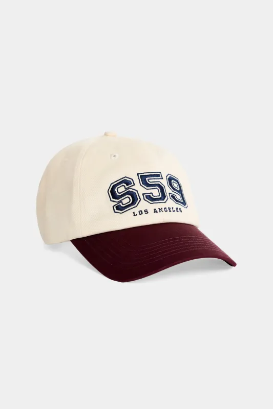 Tennis Cap - Creme/Dark Cherry made by Splits59