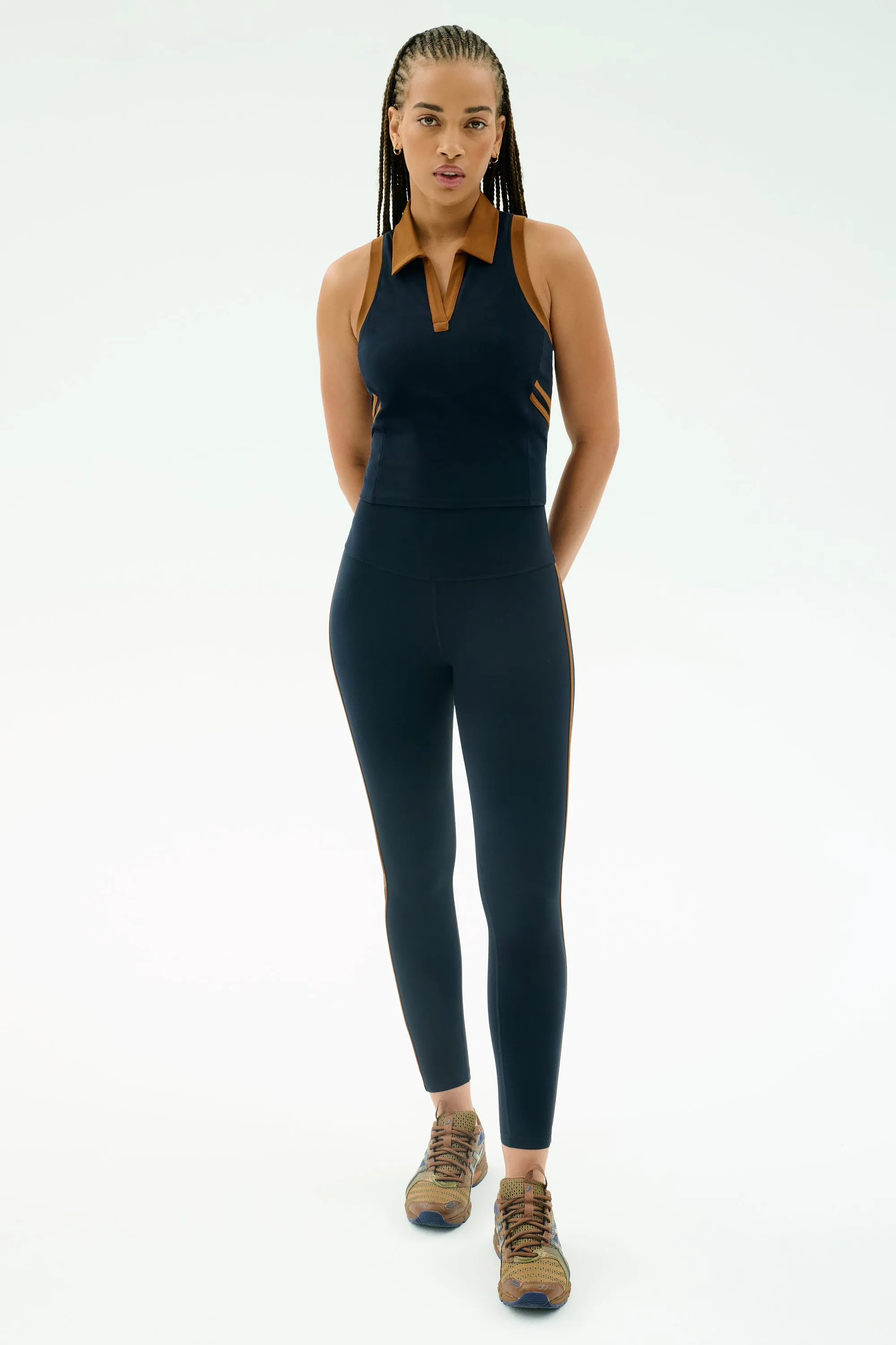 Austin Airweight Crop Polo - Indigo/Honey sold by Splits59 product image thumbnail 4