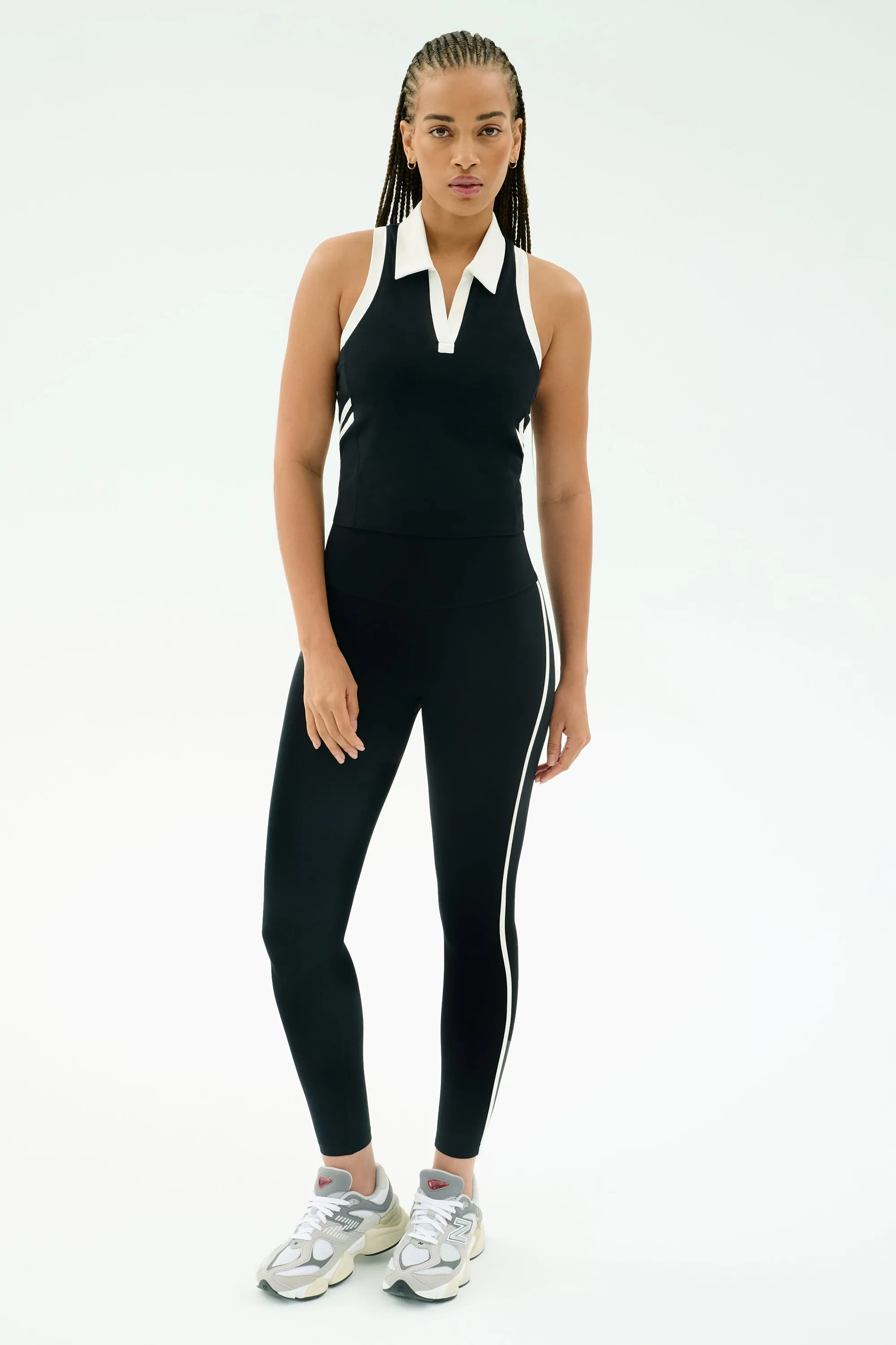Austin Airweight Crop Polo - Black/White sold by Splits59 product image thumbnail 4