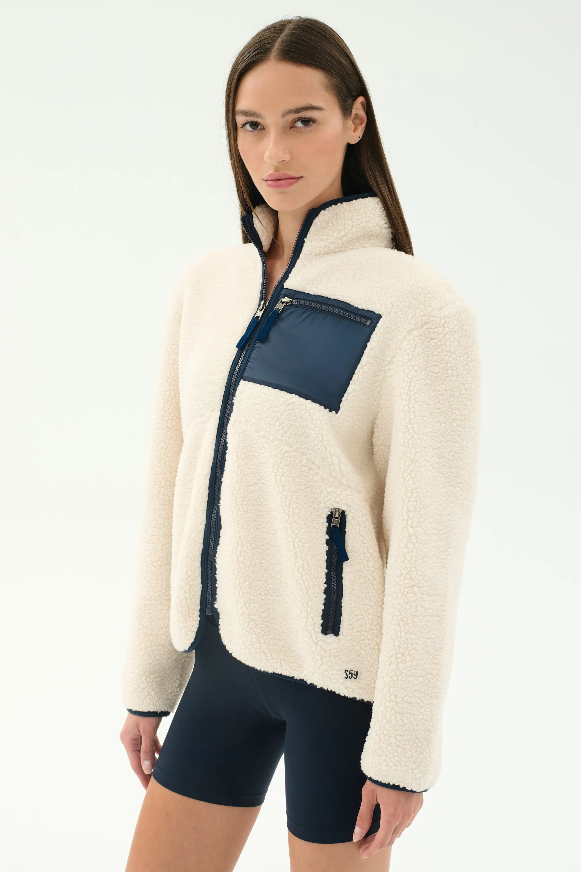 Harris Sherpa Jacket - Creme/Indigo sold by Splits59 product image thumbnail 2