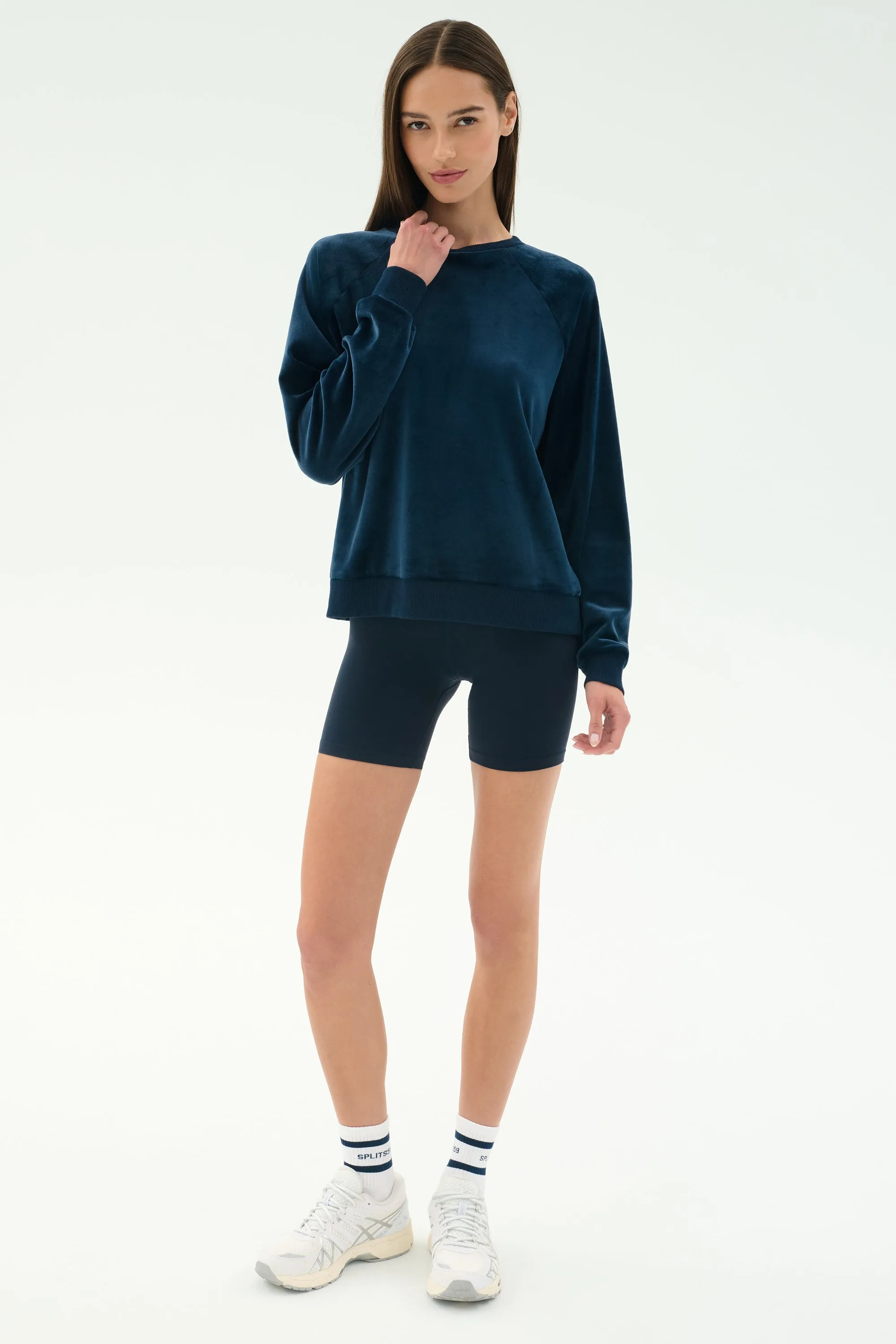 Joy Velour Crewneck - Indigo sold by Splits59 product image thumbnail 4