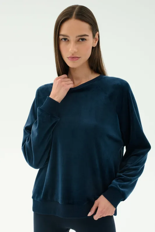 Joy Velour Crewneck - Indigo made by Splits59