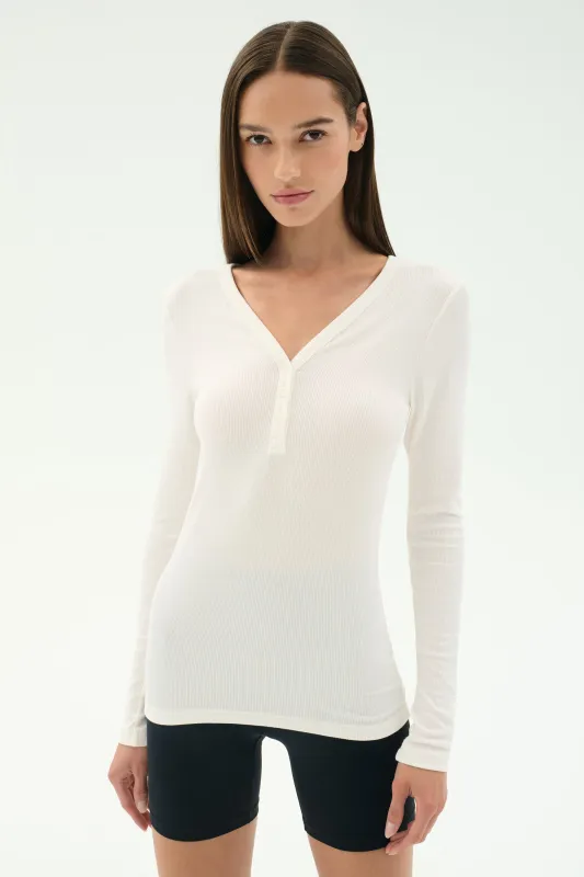 Louise Rib Henley - White sold by Splits59