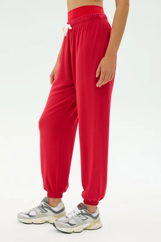 Andie Oversized Fleece Sweatpant - Pirate Red sold by Splits59