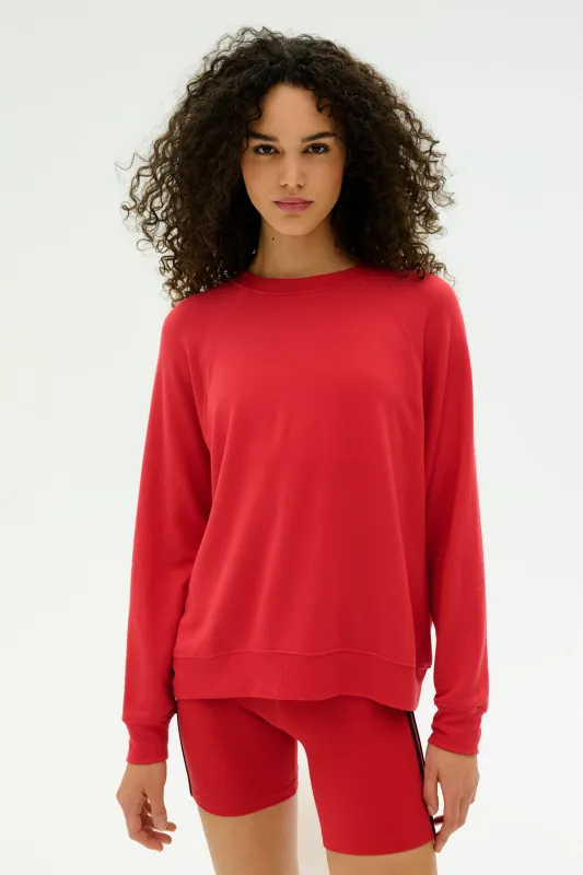 Andie Fleece Sweatshirt - Pirate Red made by Splits59