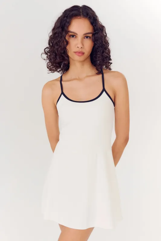 Simona Airweight Tank Dress - White/Indigo sold by Splits59