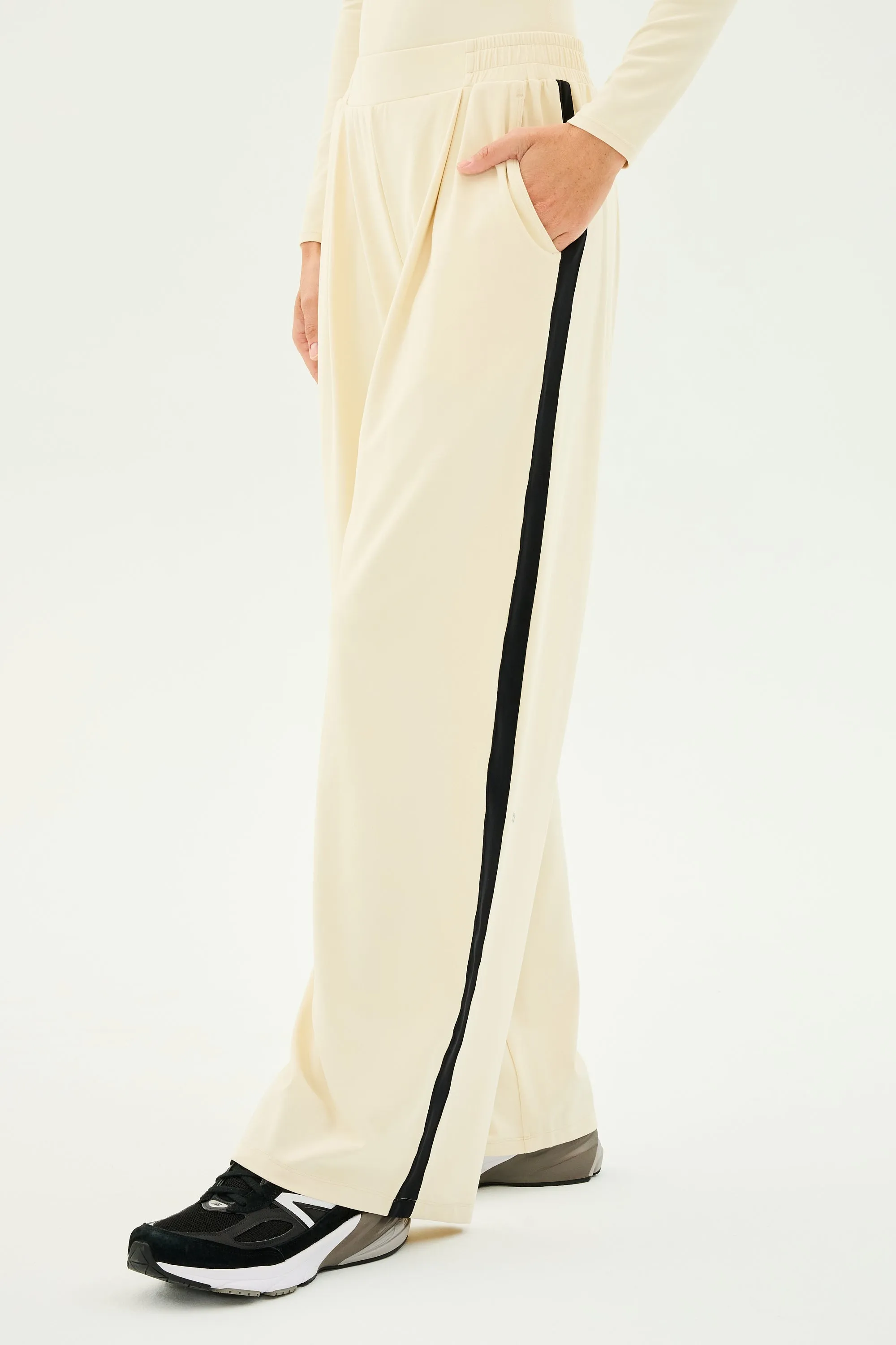 Luca Airweight Trouser with Stripe - Creme/Black sold by Splits59 product image thumbnail 2