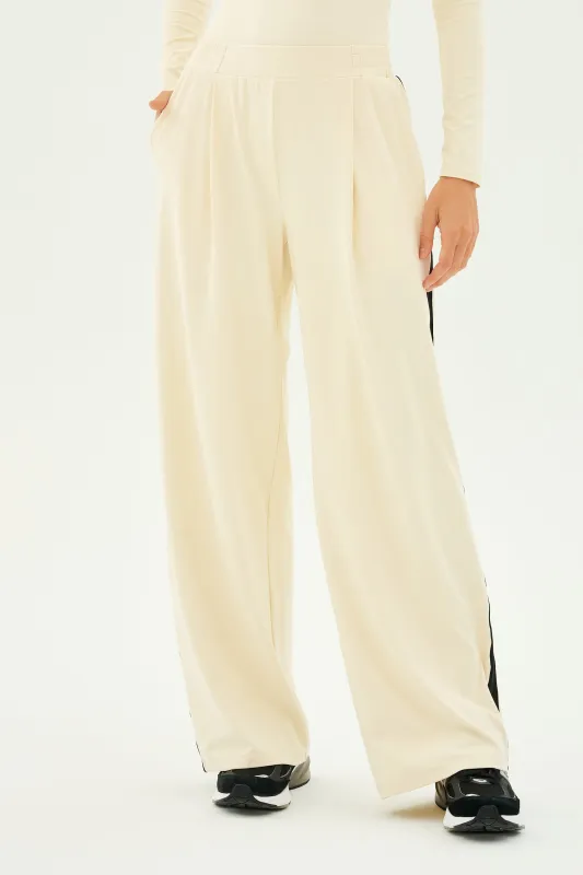 Luca Airweight Trouser with Stripe - Creme/Black sold by Splits59