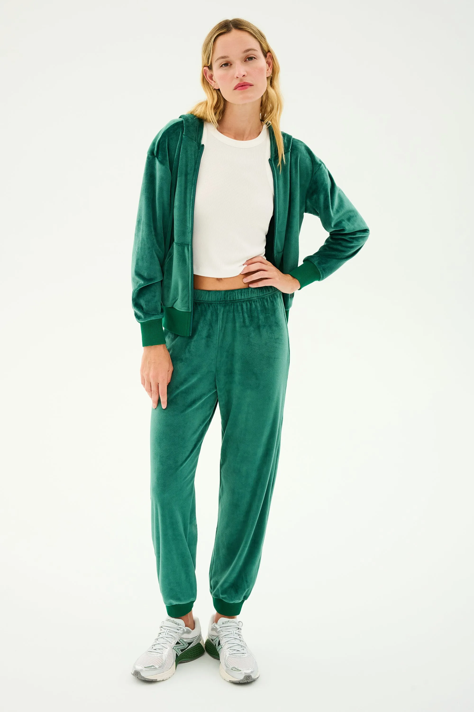 Rhys Velour Zip Up Hoodie - Arugula sold by Splits59 product image thumbnail 5