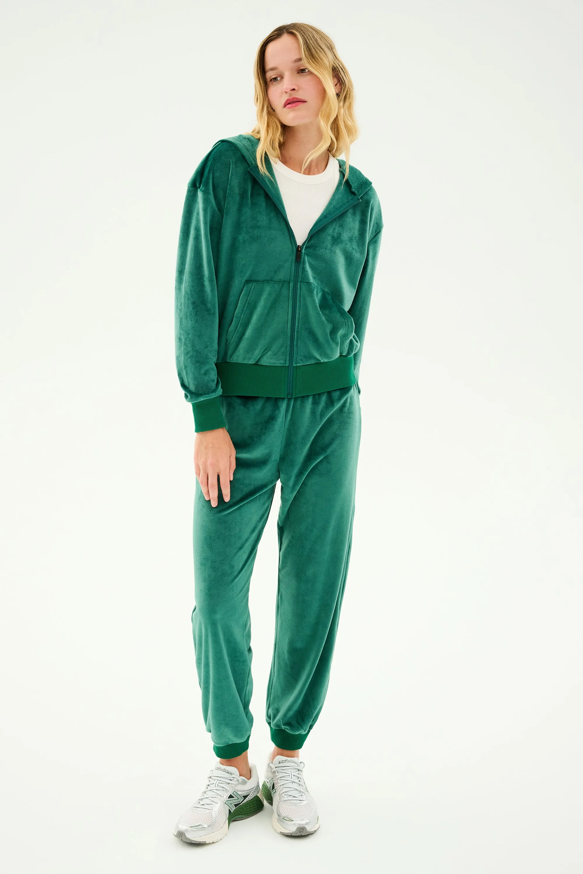 Rhys Velour Zip Up Hoodie - Arugula sold by Splits59 product image thumbnail 2