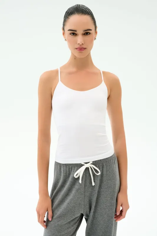 Loren Seamless Waist Length Tank - White sold by Splits59