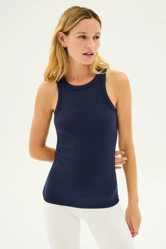 Kiki Rib Tank Full Length - Indigo sold by Splits59