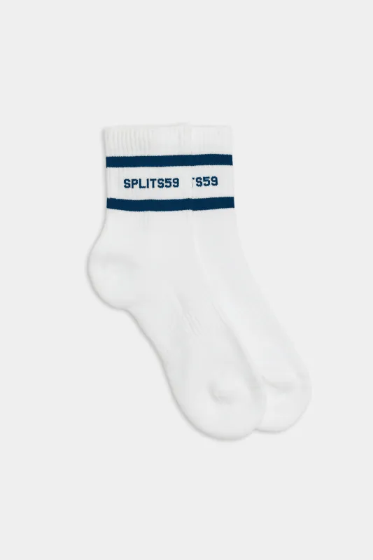 Logo Ankle Socks - White/Indigo sold by Splits59