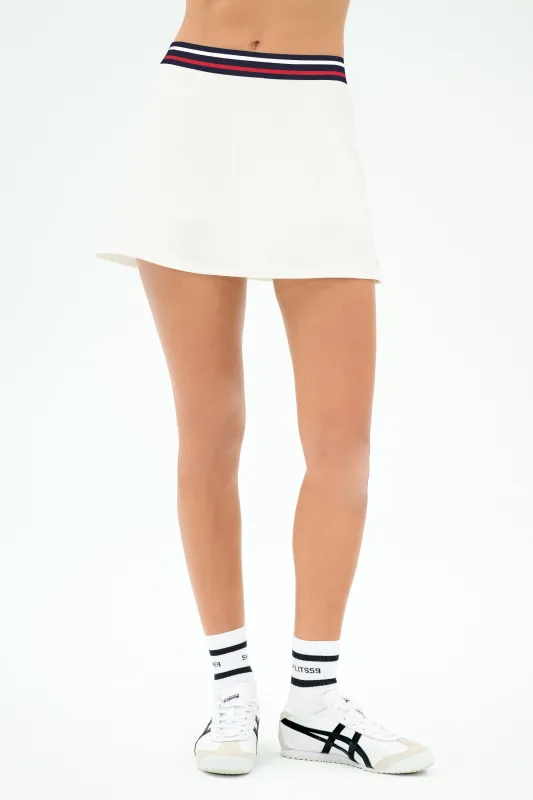 Kaia Active Rib Skort - White sold by Splits59