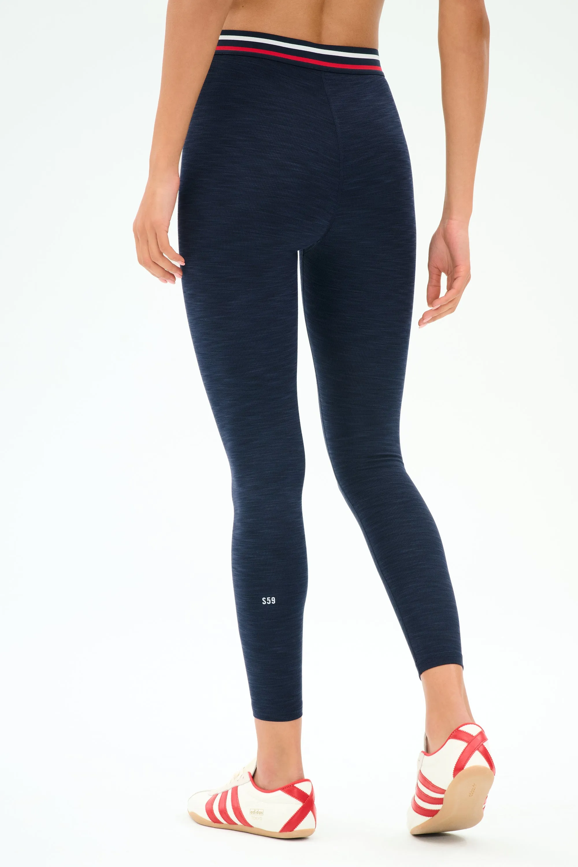 Bailey High Waist Active Rib 7/8 - Heather Indigo sold by Splits59 product image thumbnail 3