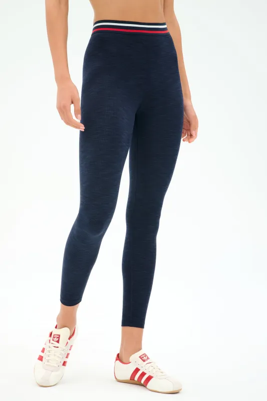 Bailey High Waist Active Rib 7/8 - Heather Indigo sold by Splits59