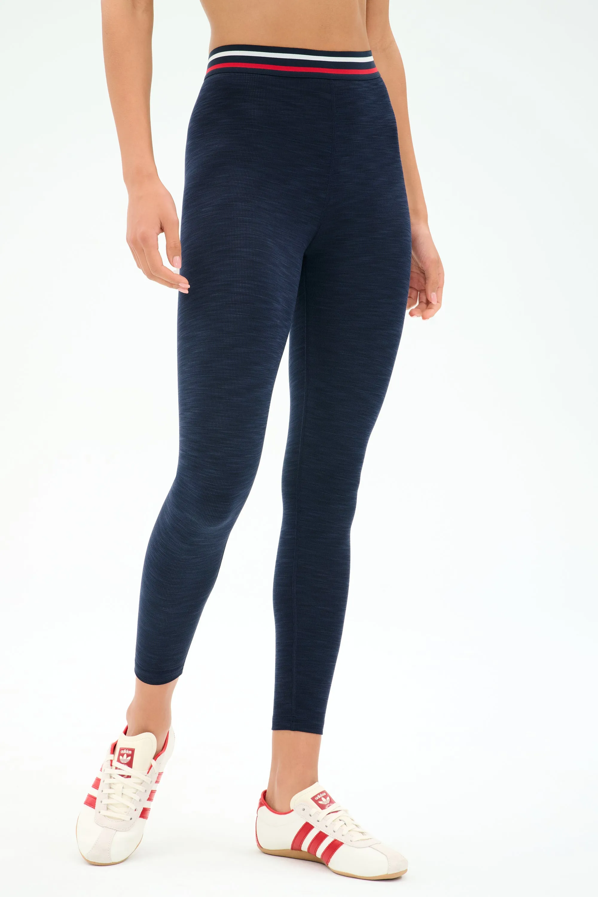 Bailey High Waist Active Rib 7/8 - Heather Indigo sold by Splits59