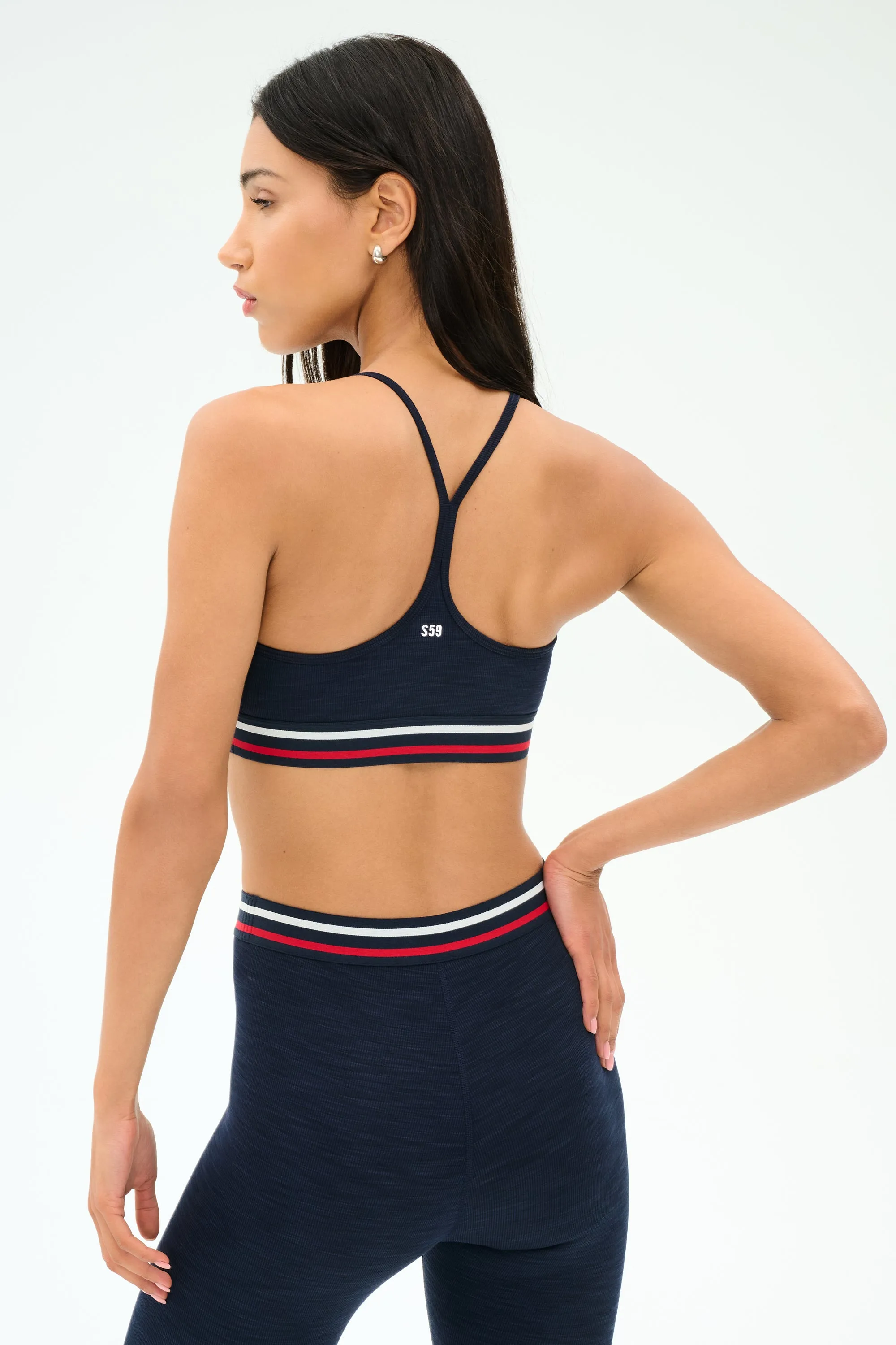 Cali Active Rib Bra - Heather Indigo sold by Splits59 product image thumbnail 3