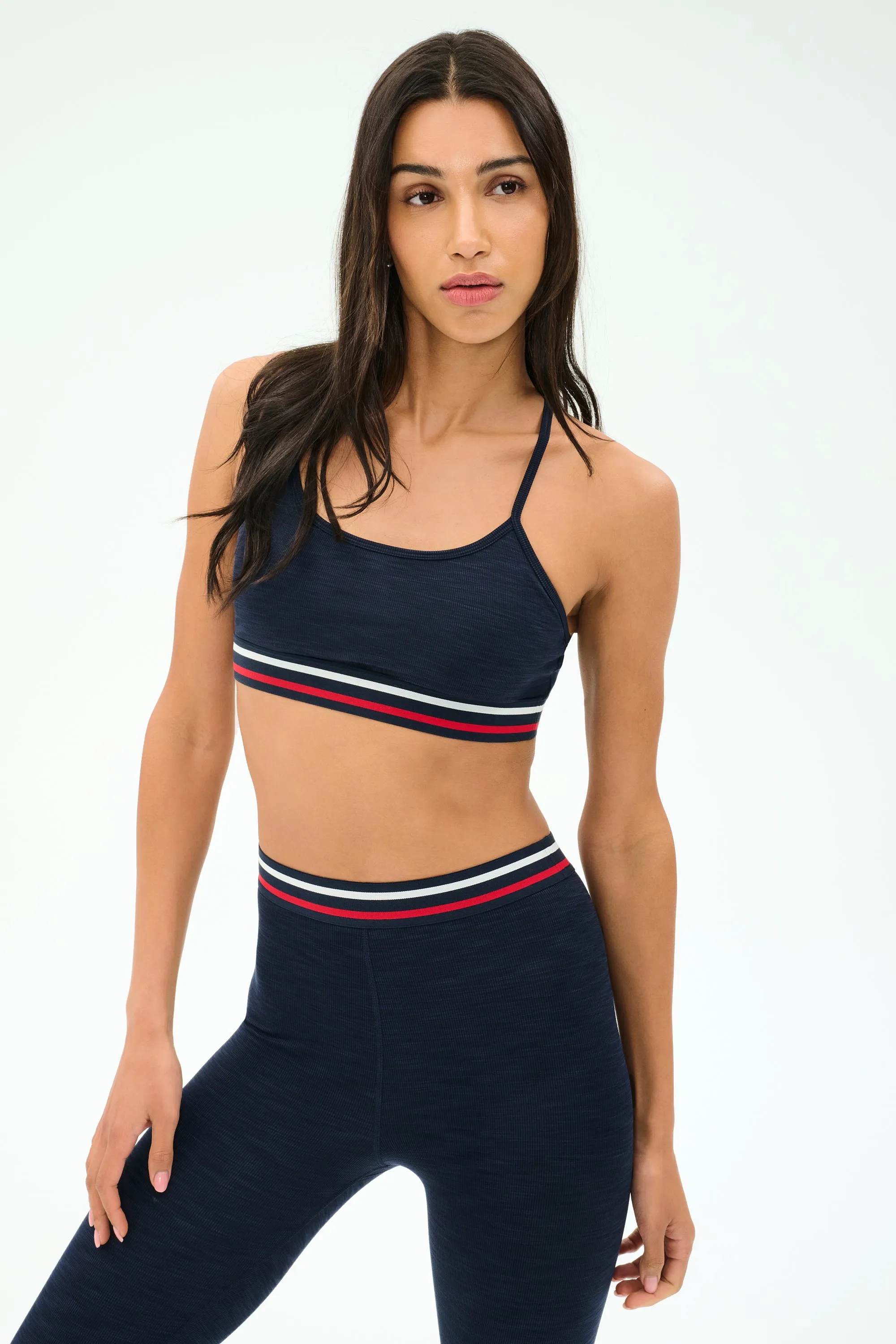 Cali Active Rib Bra - Heather Indigo sold by Splits59
