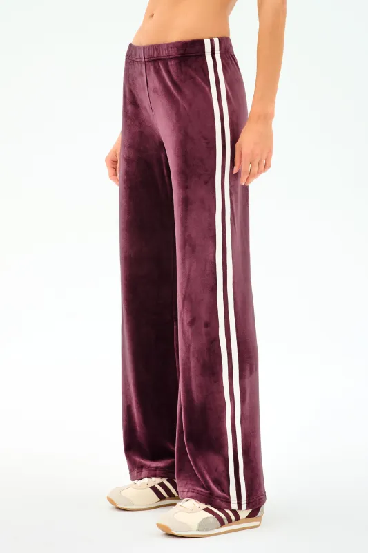 Heritage Velour Pant - Dark Cherry/White made by Splits59