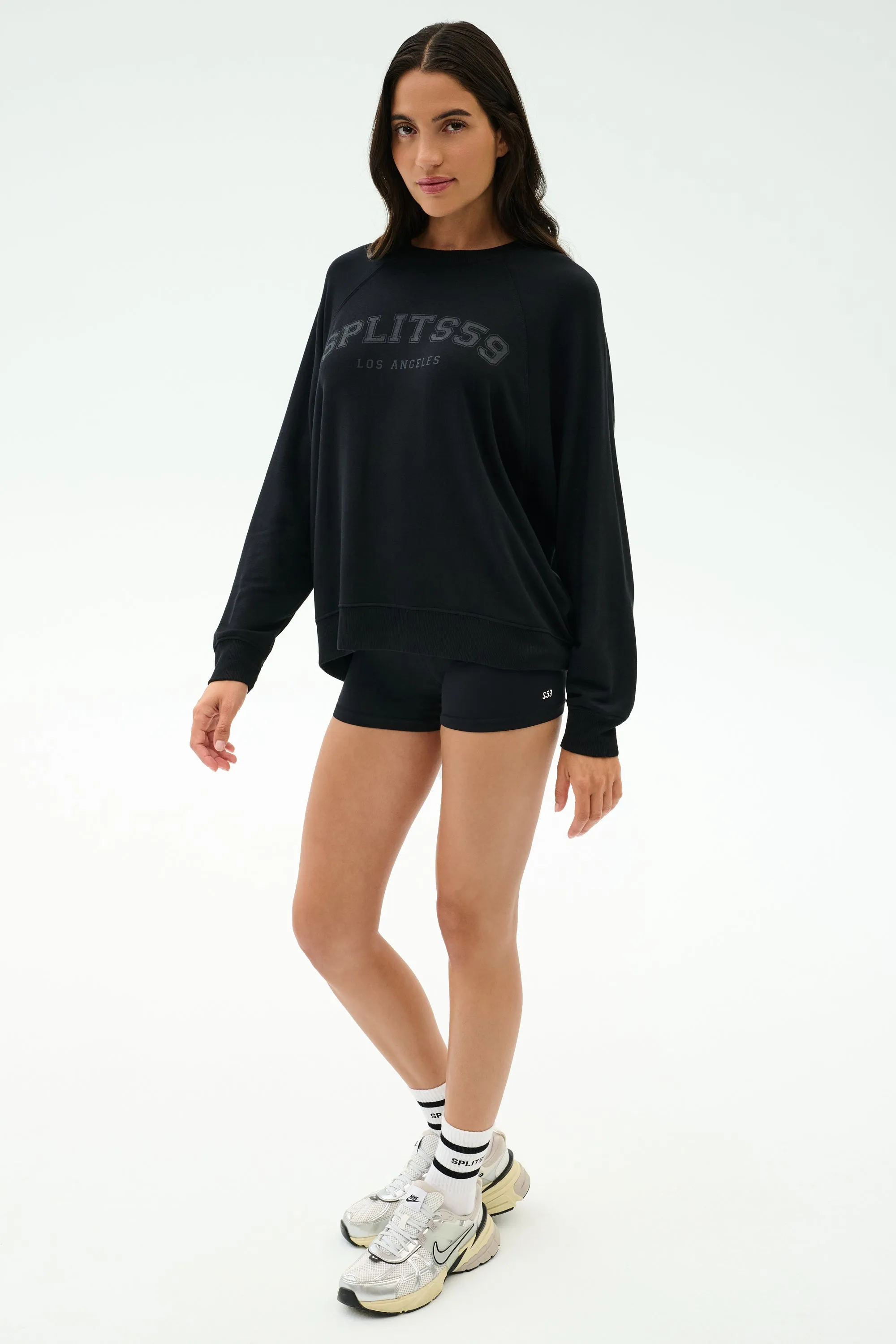 Andie Oversized Fleece Varsity Graphic Sweatshirt - Black/Splits59 Los Angeles sold by Splits59 product image thumbnail 5