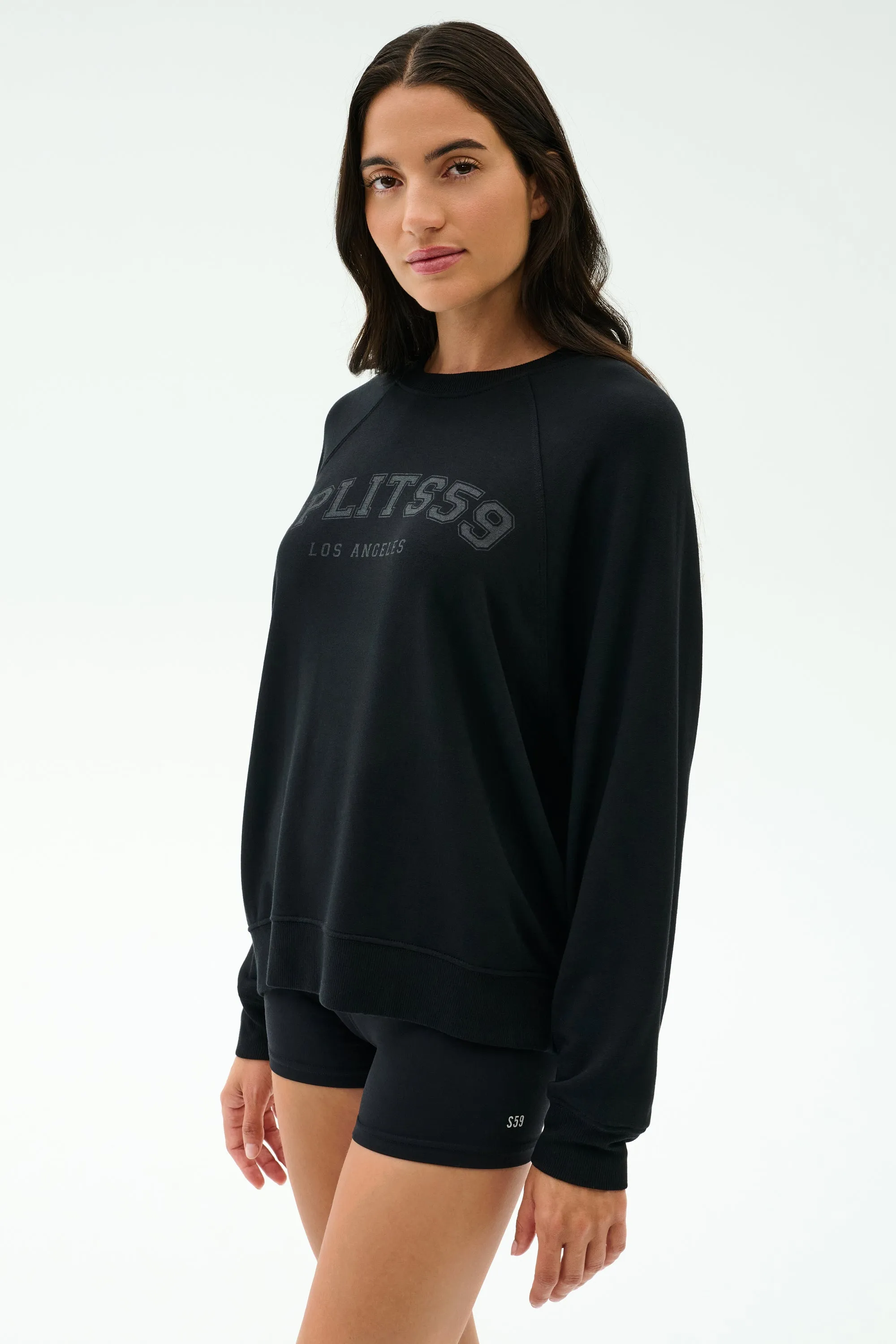 Andie Oversized Fleece Varsity Graphic Sweatshirt - Black/Splits59 Los Angeles sold by Splits59 product image thumbnail 2