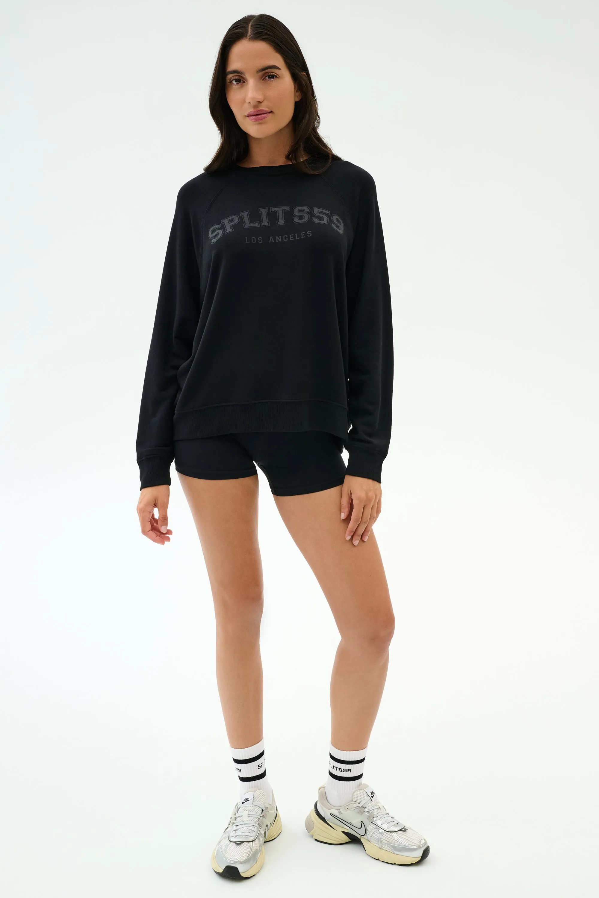 Andie Oversized Fleece Varsity Graphic Sweatshirt - Black/Splits59 Los Angeles sold by Splits59 product image thumbnail 4