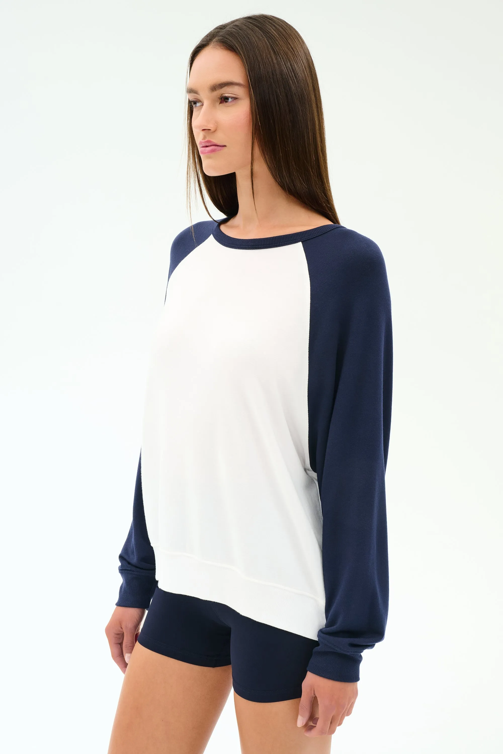 Andie Oversized Colorblock Fleece - Indigo/White sold by Splits59 product image thumbnail 2