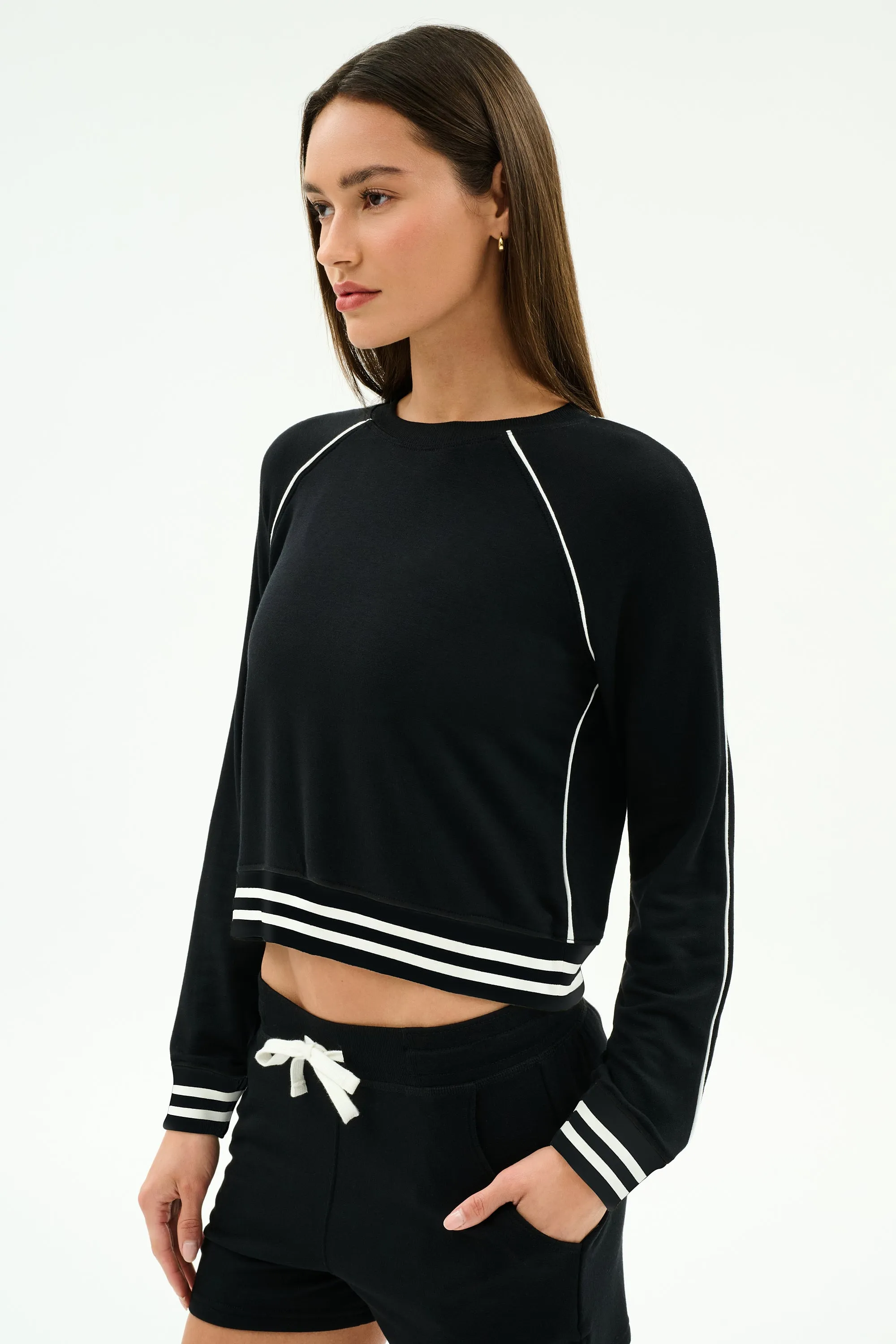 Brooks Fleece Sweatshirt With Stripe - Black/White sold by Splits59 product image thumbnail 2