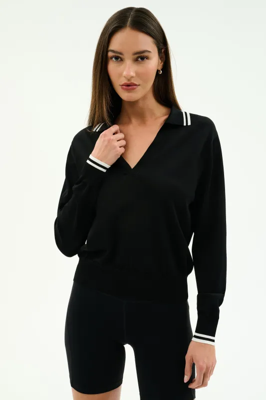 Taylor Knit Polo - Black/White made by Splits59