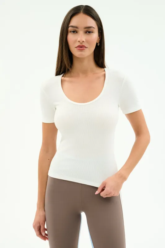 Ashby Rib Short Sleeve - White made by Splits59