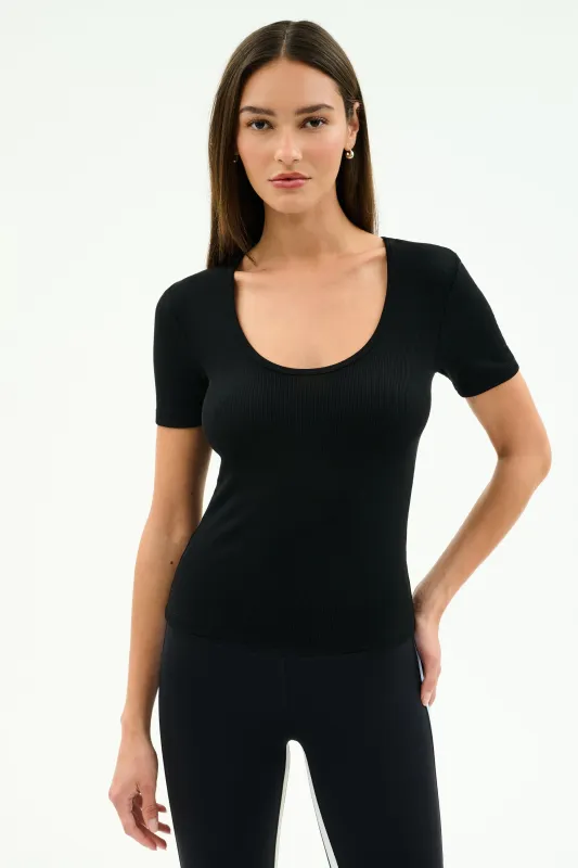Ashby Rib Short Sleeve - Black made by Splits59