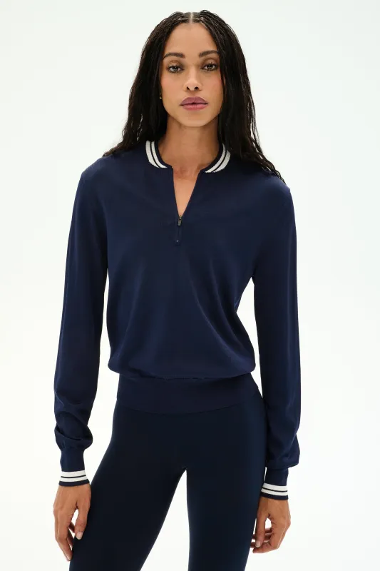 Bonnie Knit Half Zip - Indigo/White made by Splits59