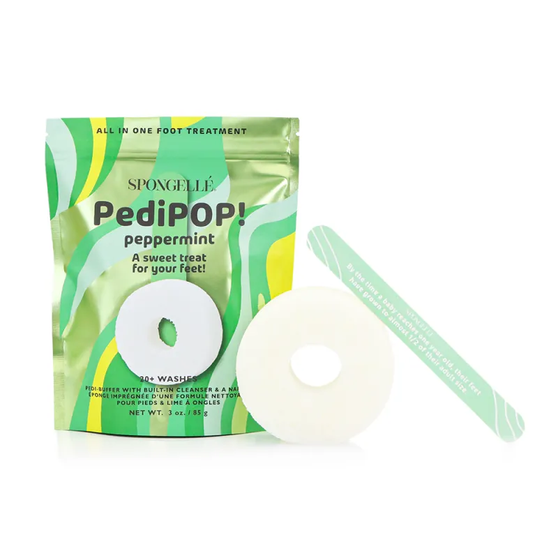 Peppermint | PediPOP! Pedi Buffer & Nail File sold by Spongelle