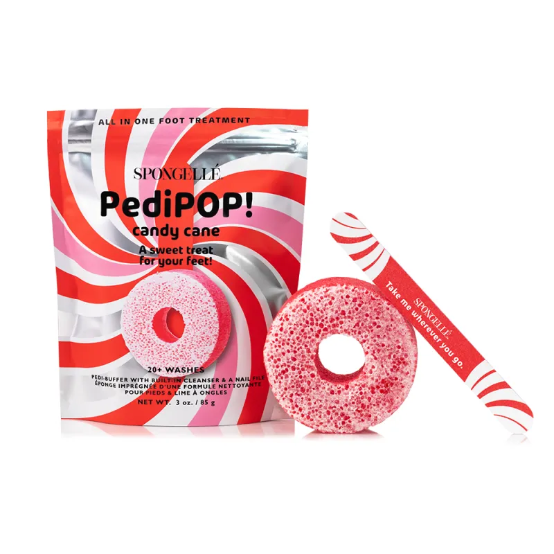 Candy Cane | Holiday PediPOP! Pedi Buffer & Nail File sold by Spongelle
