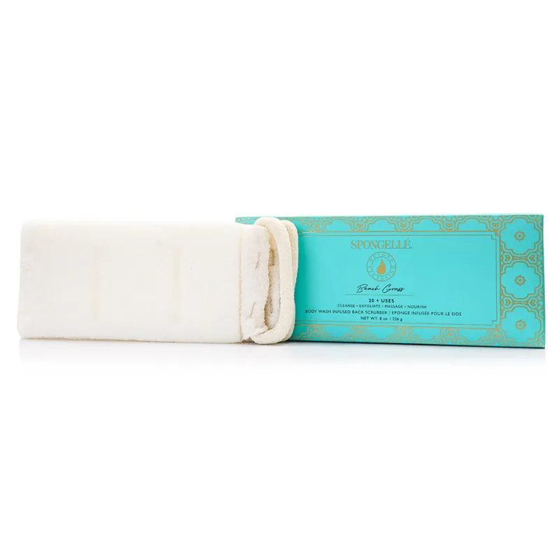 Beach Grass Body Wash Infused Back Scrubber made by Spongelle