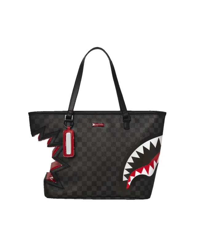 SHARK BITE SHARKS IN PARIS GRAY TOTE sold by Sprayground
