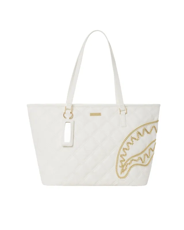 RIVIERA LE BLANC GOLD CHAIN SHARK TOTE sold by Sprayground
