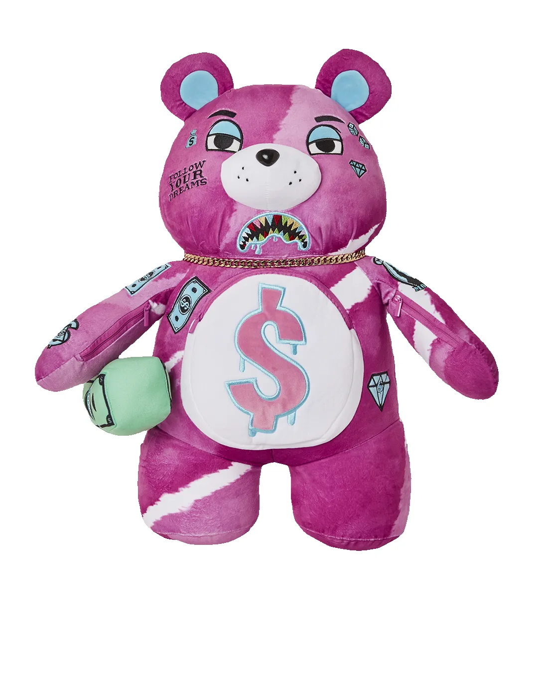PINK PUNK MONEYBEAR TEDDYBEAR BACKPACK sold by Sprayground