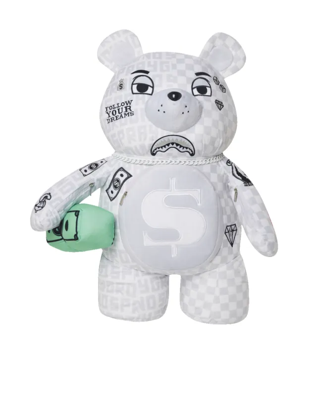 SPLIT THE CHECK (PEARL) MONEYBEAR TEDDYBEAR BACKPACK sold by Sprayground