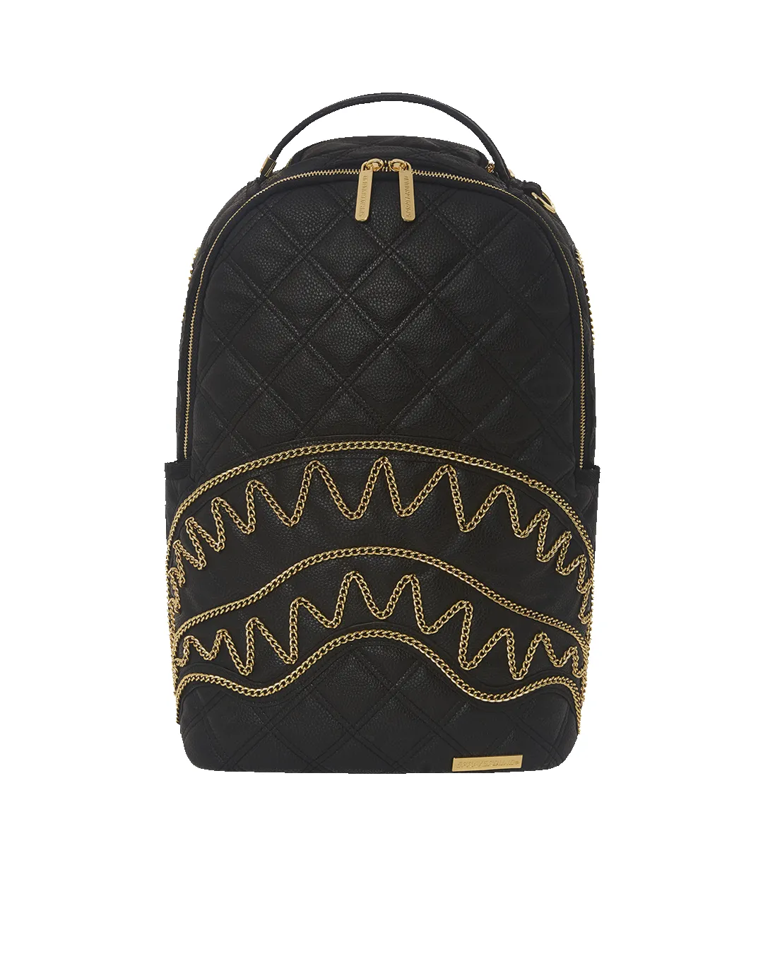 NOIR QUILT GOLD CHAIN SHARK BACKPACK (DLXV) sold by Sprayground