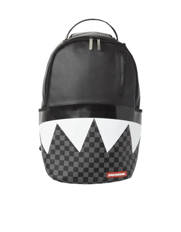 BLACK HALF CHECK SHARKS IN PARIS BACKPACK (ONE OF ONE) sold by Sprayground