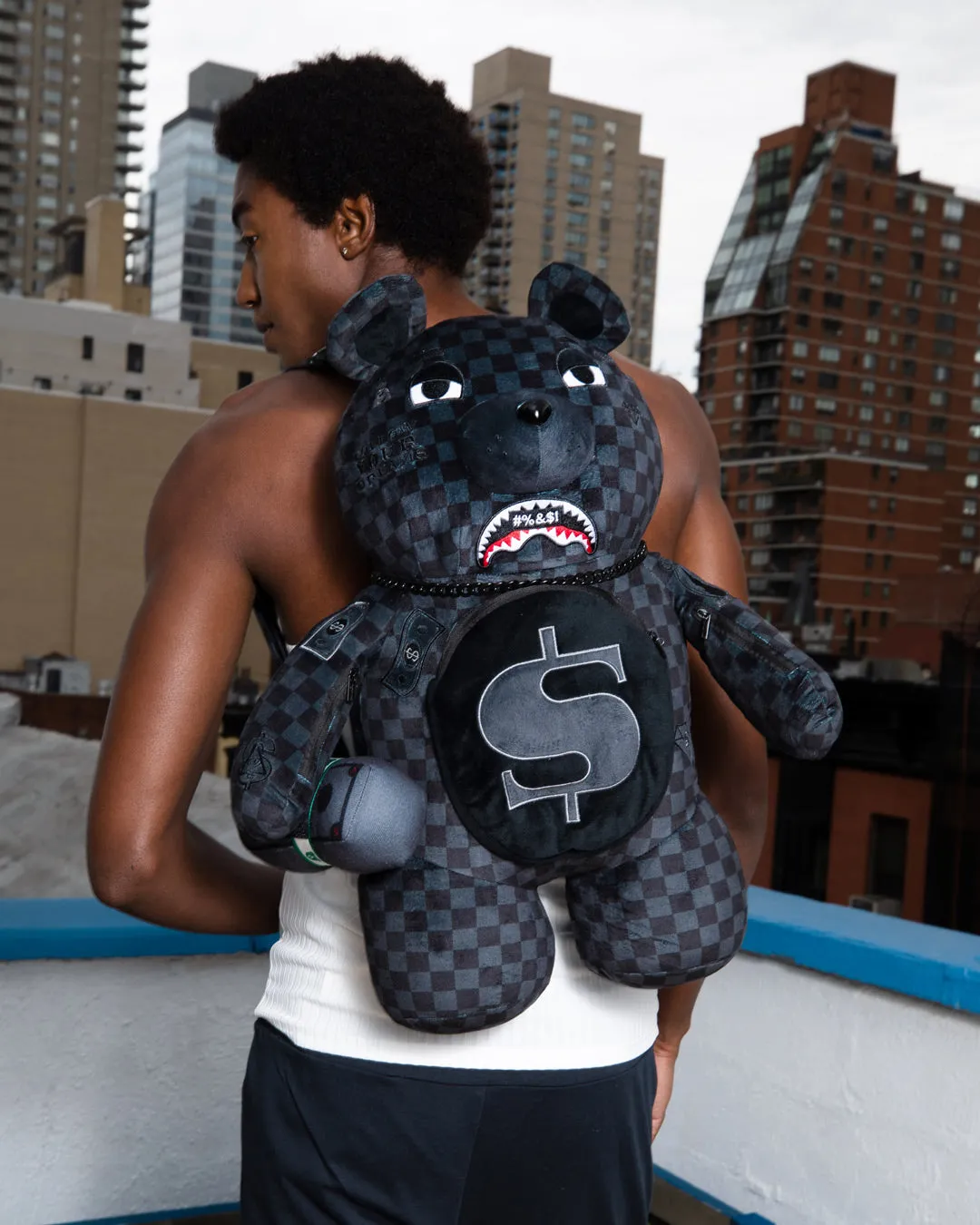 'WHAT THE BEEP' SHARK MONEYBEAR TEDDYBEAR BACKPACK sold by Sprayground product image thumbnail 2