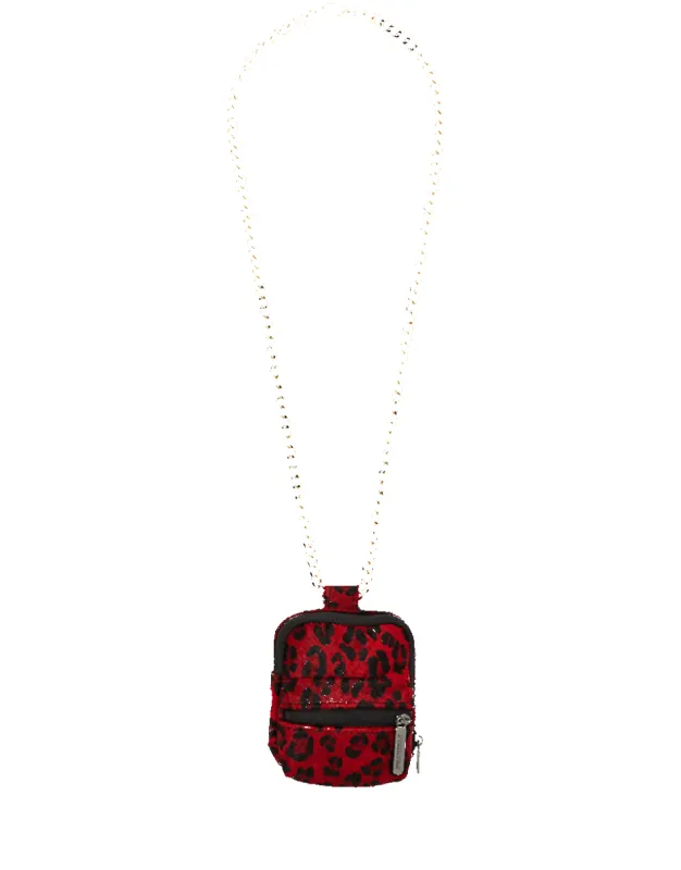 FUR RED LEOPARD BACKPACK CHAIN sold by Sprayground