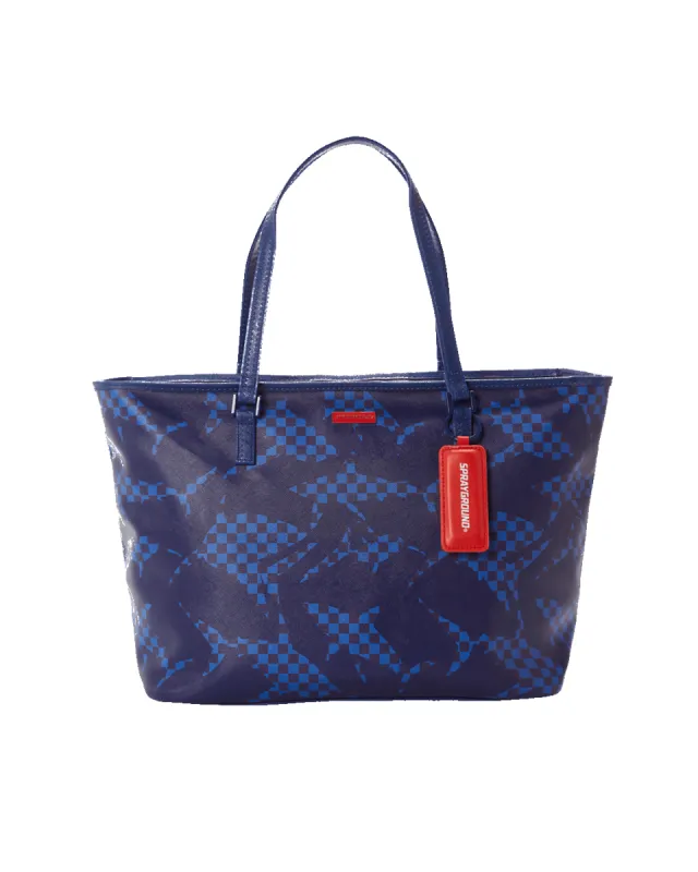SHARK CHECK (BLUE) TOTE sold by Sprayground