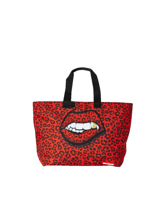 RED LEOPARD LIPS TOTE sold by Sprayground