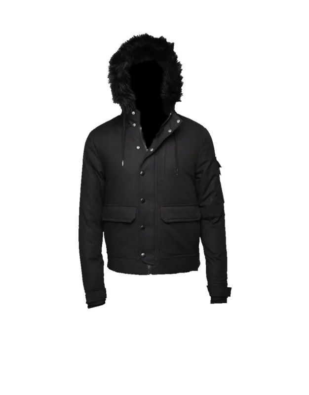 SOLID BLACK CHOPPER JACKET made by Sprayground