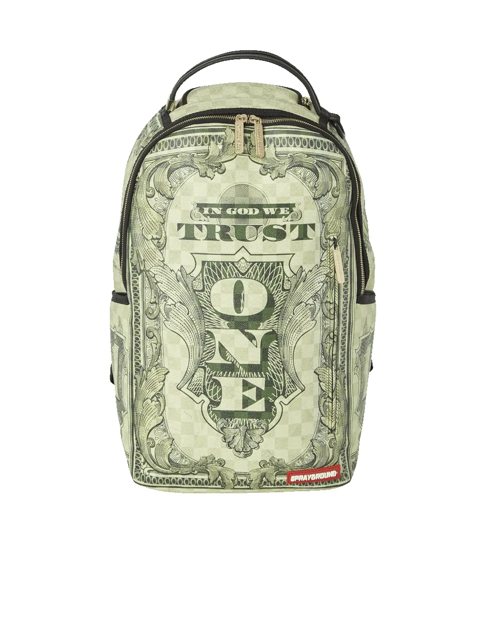 IN GOD WE TRUST GREEN BACKPACK (ONE OF ONE) sold by Sprayground