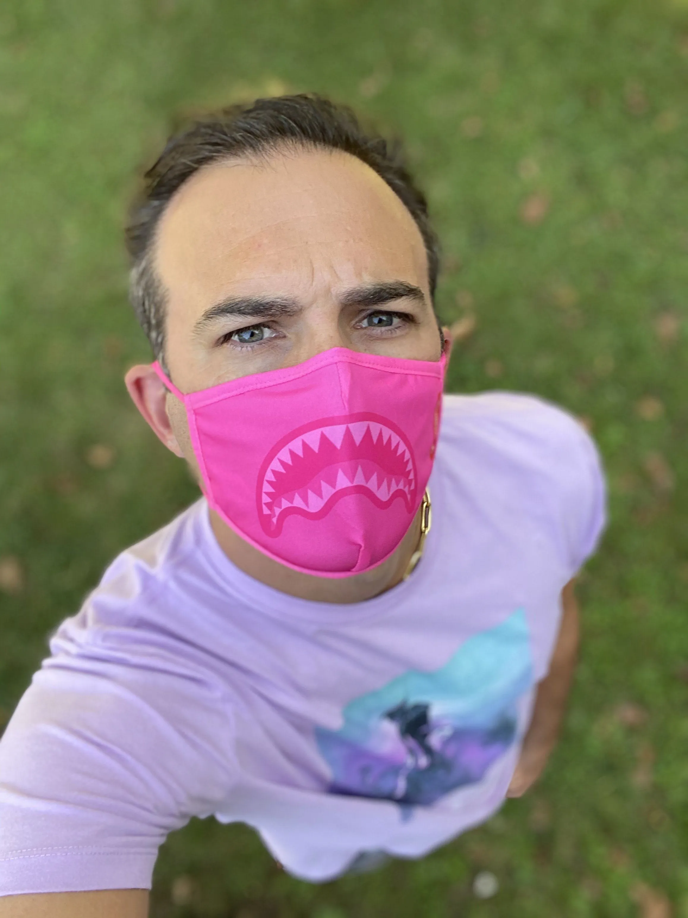 ADULT PINK SHARK FORM-FITTING FACE MASK sold by Sprayground product image thumbnail 3